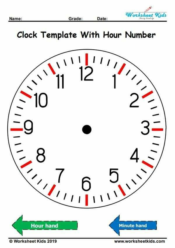 Clock For Learning Time Worksheets