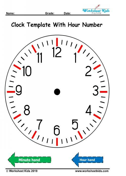 Telling The Time Clock Printable