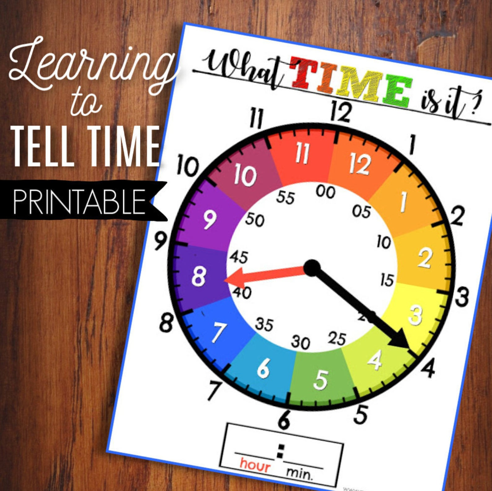 Learn To Tell Time Printable Clock Kids Learning Game Etsy Learn To 