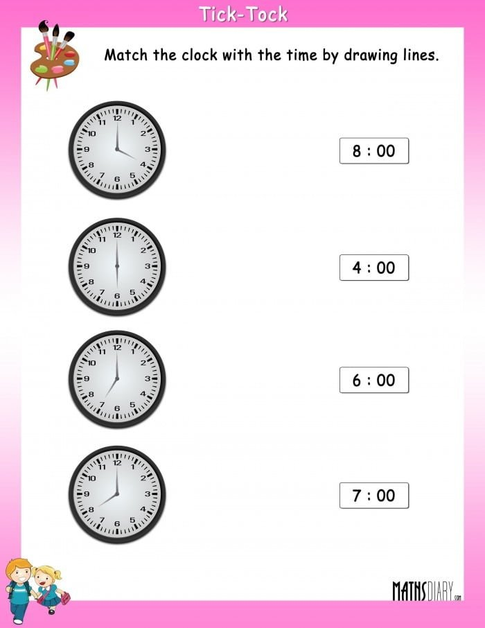 Match The Clock Worksheets 99Worksheets