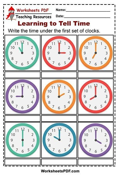 Telling Time Worksheets Online