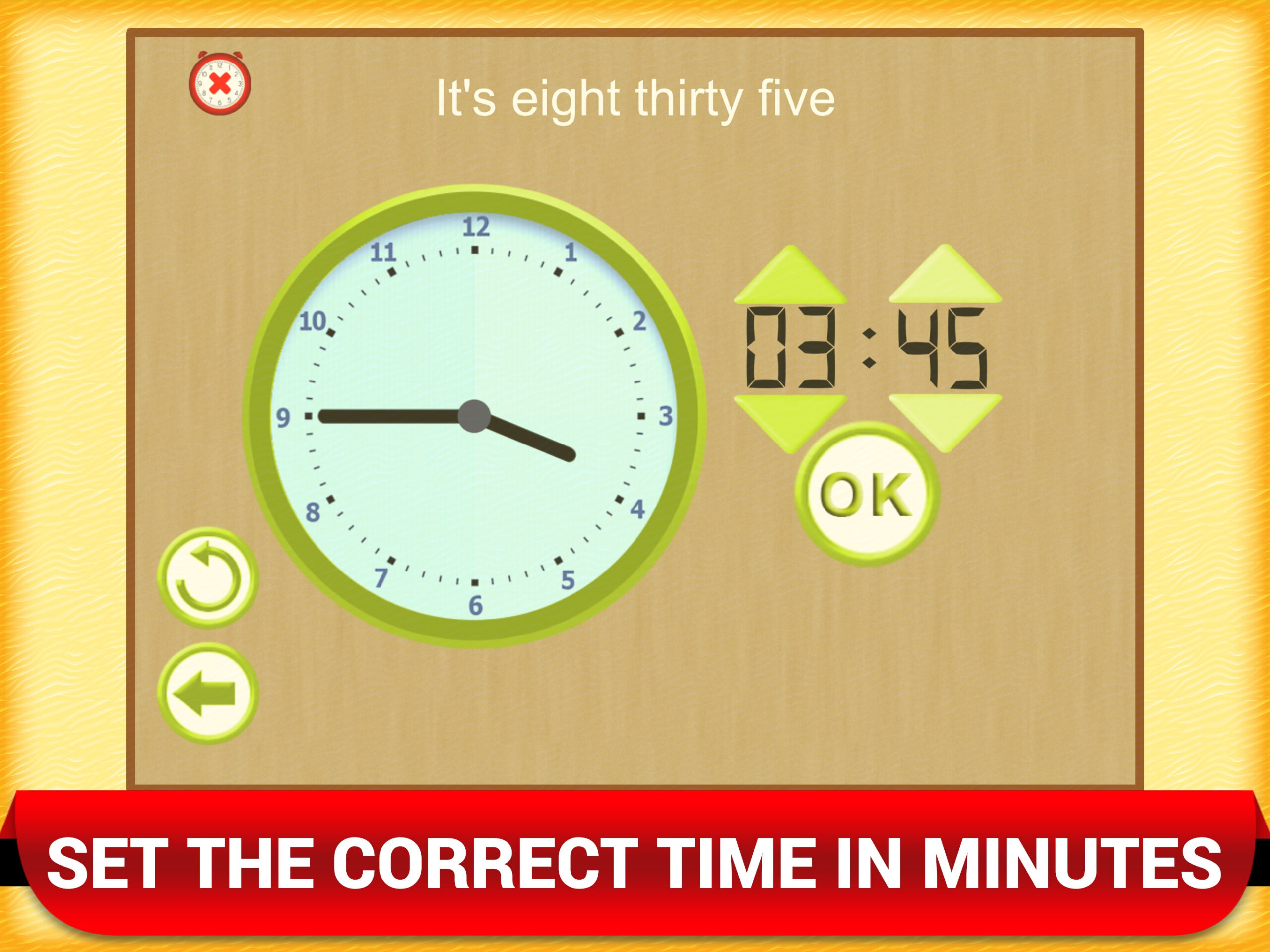 Math Telling Time Clock Game