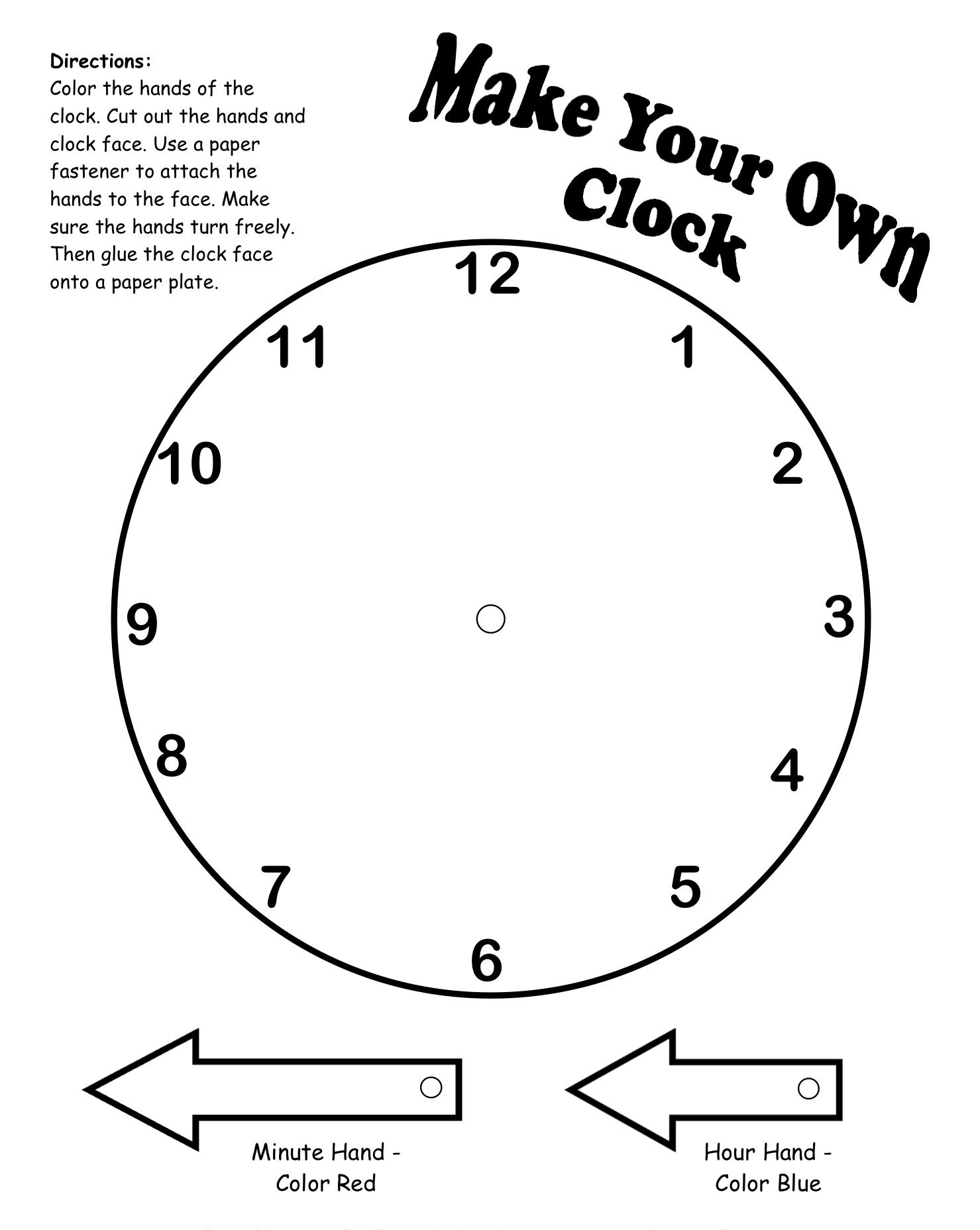 Making A Clock Worksheet