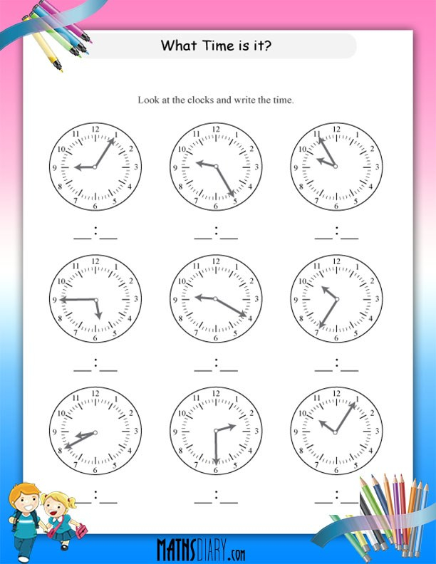 Clock Worksheet For Ukg