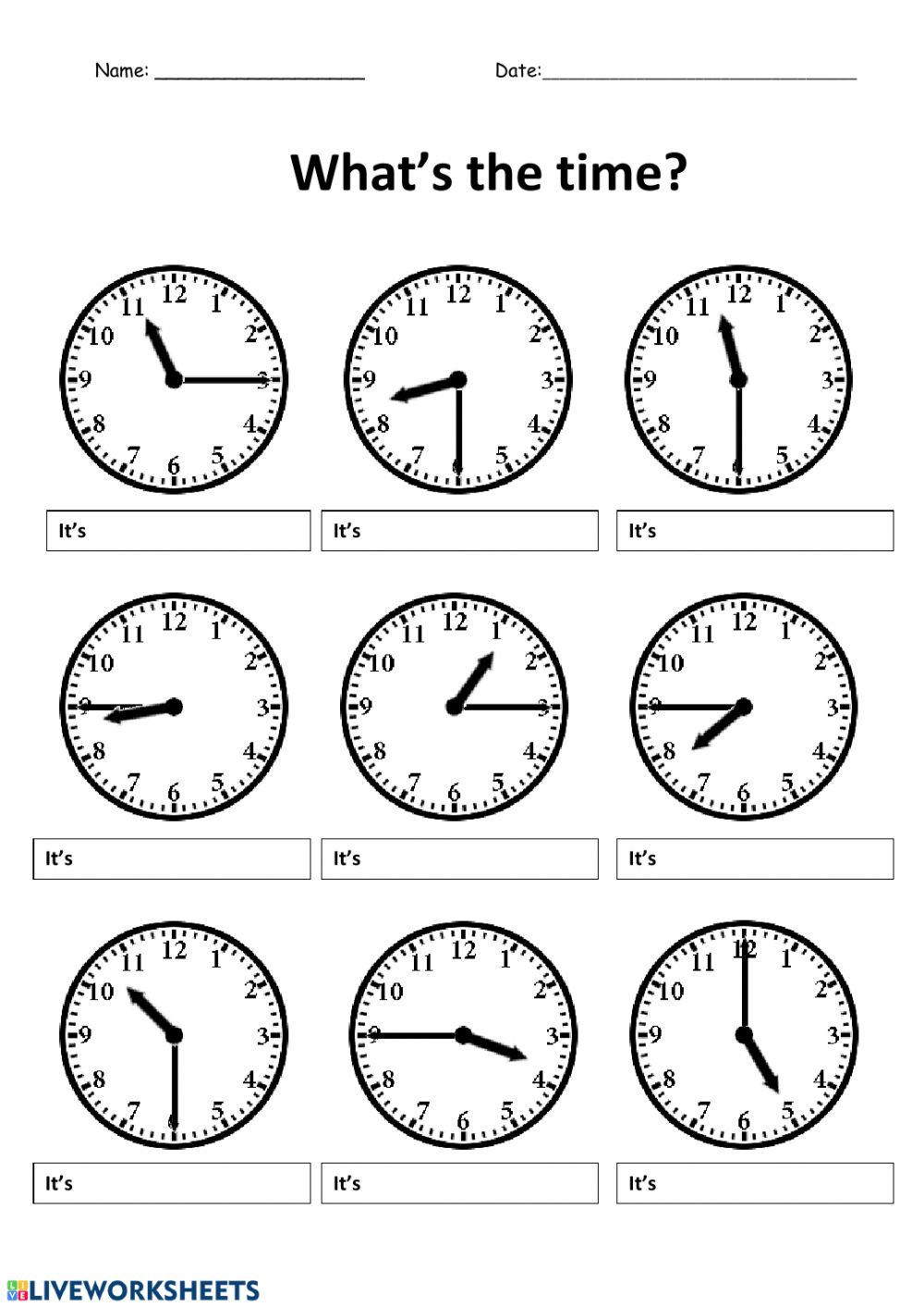 Time Worksheets Half Past And Quarter Past