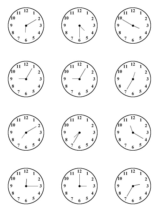 Clock Faces To Practice Telling Time