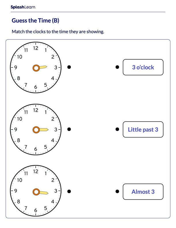 Reading Time Worksheets