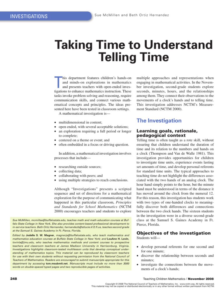 Taking Time To Understand Telling Time