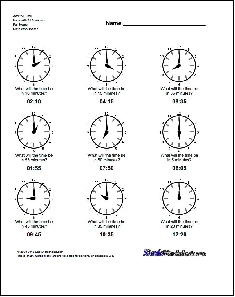 Teach Child How To Read Analog Clock Printable Worksheets