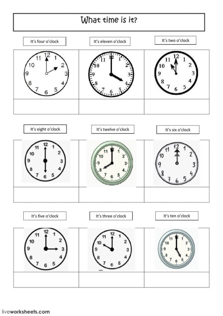 Telling The Time Online Exercise You Can Do The Exercises Online Or 