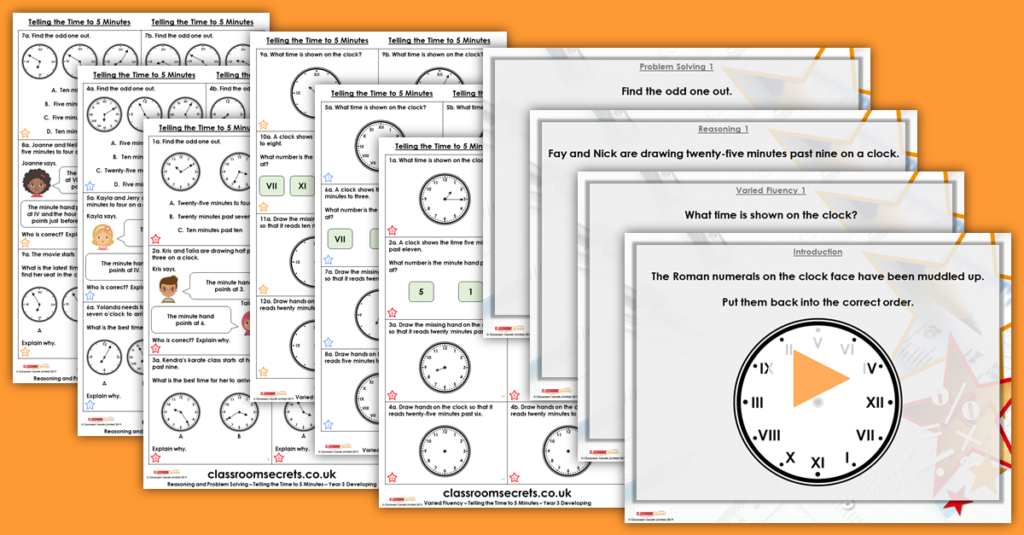 Telling The Time To 5 Minutes Year 3 Time Resource Pack