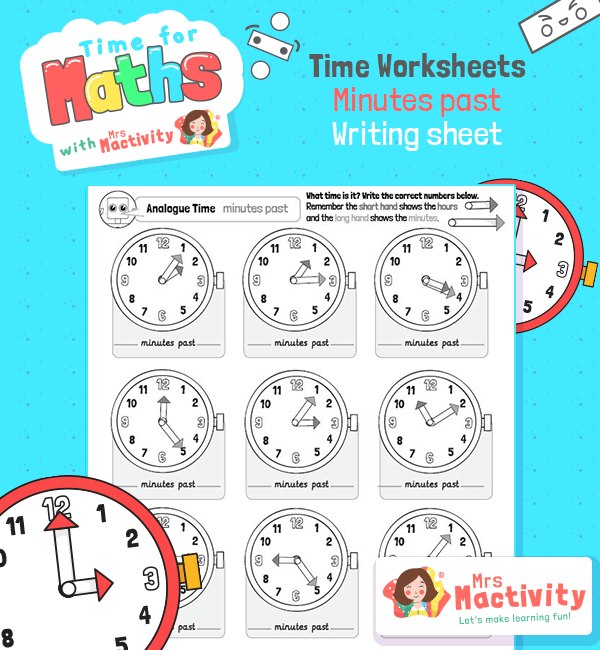 Telling The Time To The Five Minutes Past The Hour Worksheet Year 2 