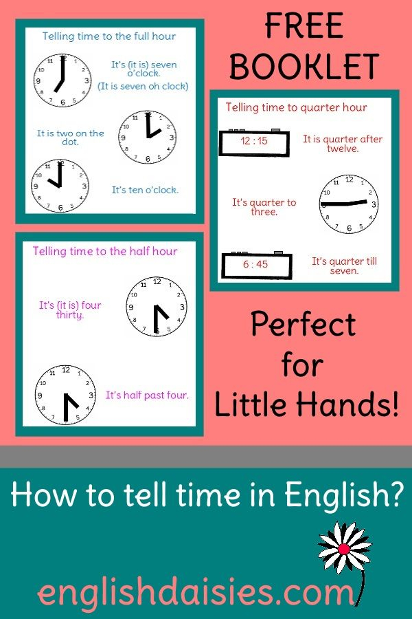 Telling Time Booklet Telling Time In English English Lessons 