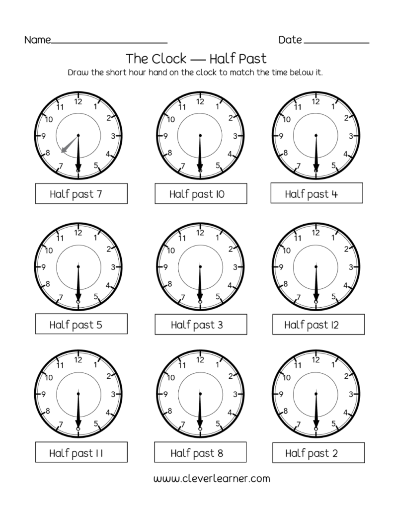 Telling Time To Hour And Half Hour Worksheets Sustainable City News