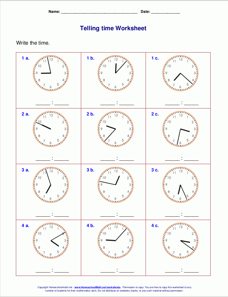 Telling Time Worksheets For 3rd Grade Third Grade Time Worksheets Grade 3 Kidsworksheetfun 