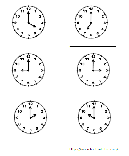 Telling Time Worksheets O Clock And Half Past Telling Time Worksheets 