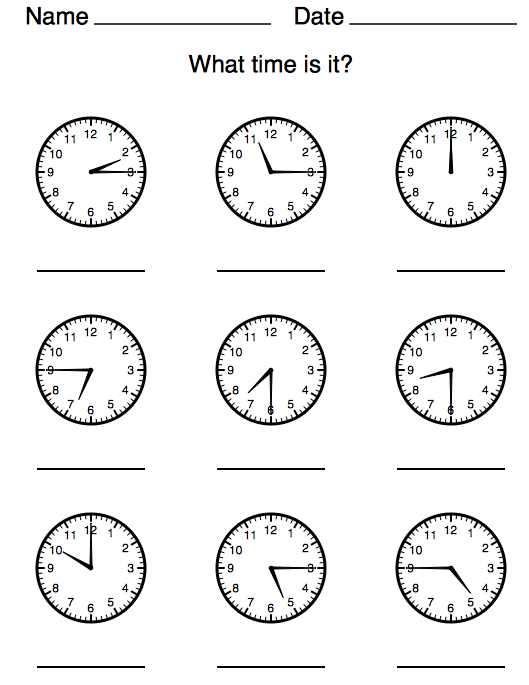 Telling Time Worksheets Ks2