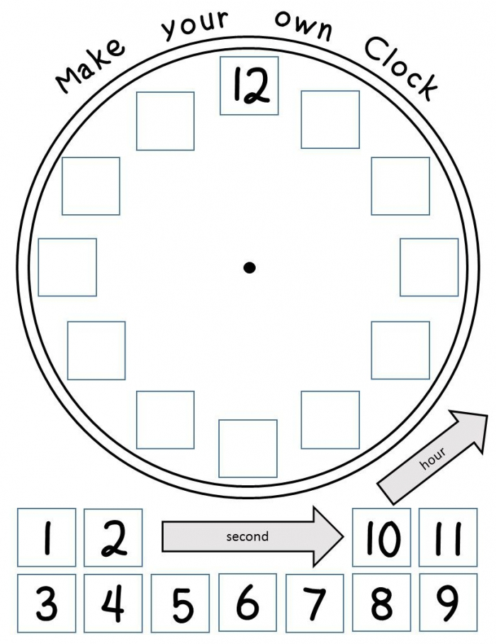 Free Cut And Paste Clock Worksheets