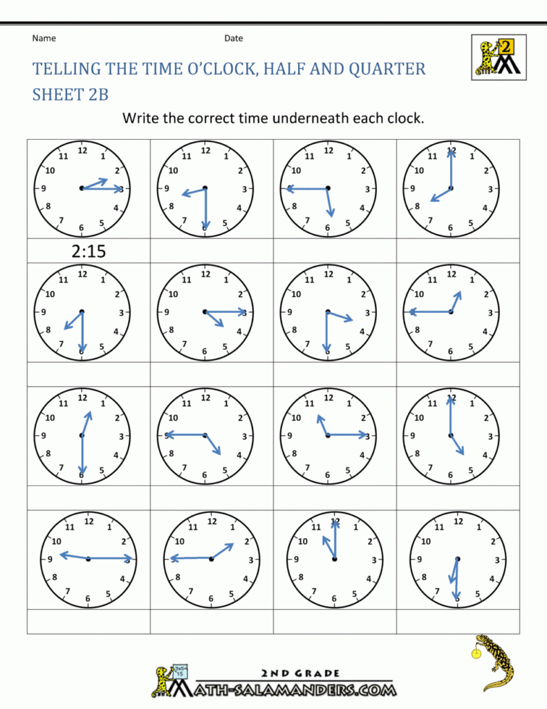 Time Worksheet O clock Quarter And Half Past