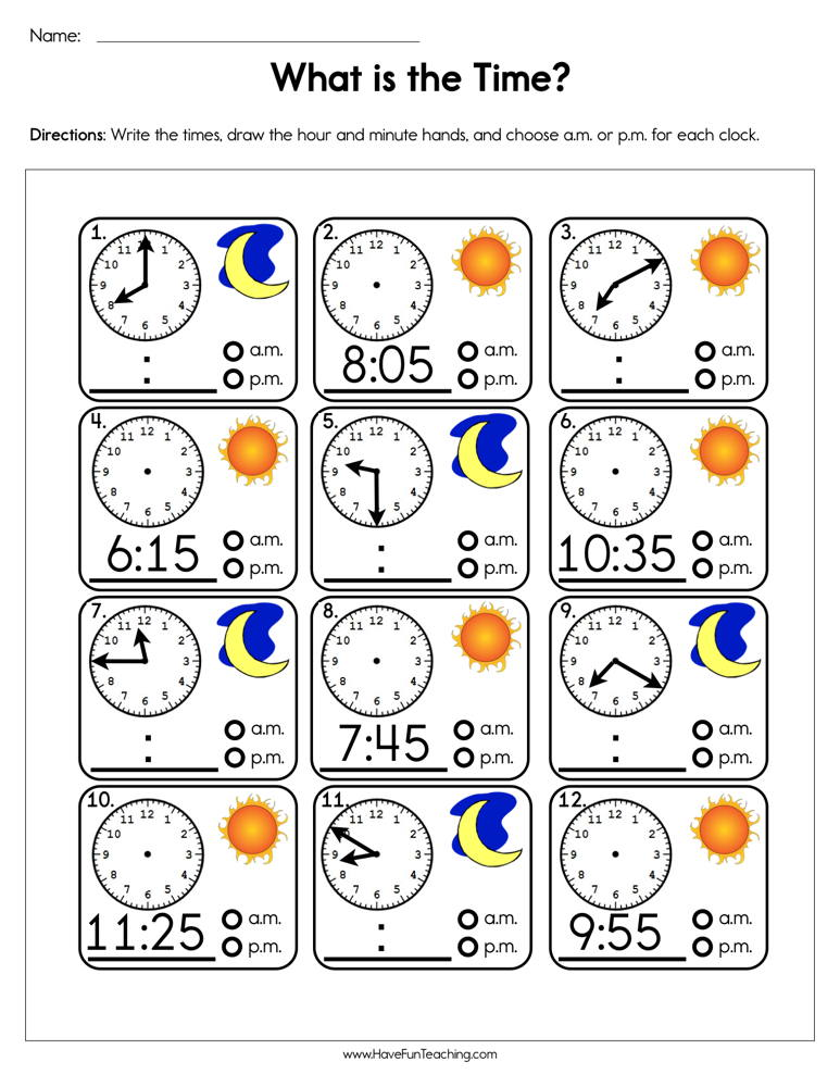 Teaching Time Worksheets