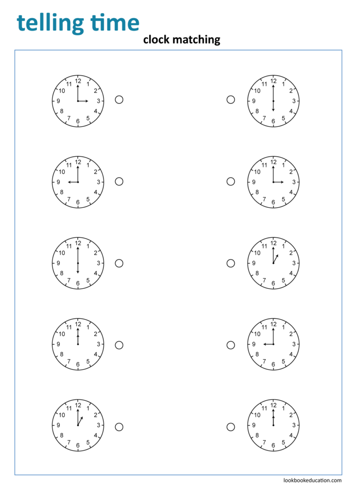 Worksheet Matching Clocks Lookbook Education